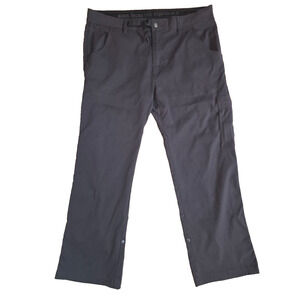 Prana Cargo Pants Men 38x29 Breathe Belted Hiking Outdoor Roll Up Dark Gray
